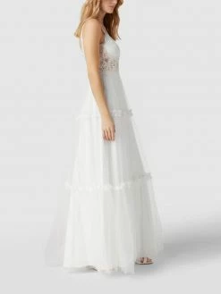 Unique Brautkleid Mit Floralen Stickereien - Offwhite