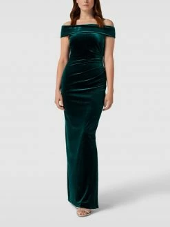 Christian Berg Cocktail Abendkleid Mit Effektgarn - Dunkelgrün Meliert