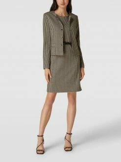 Montego Blusenkleid Mit Hahnentrittmuster - Schwarz