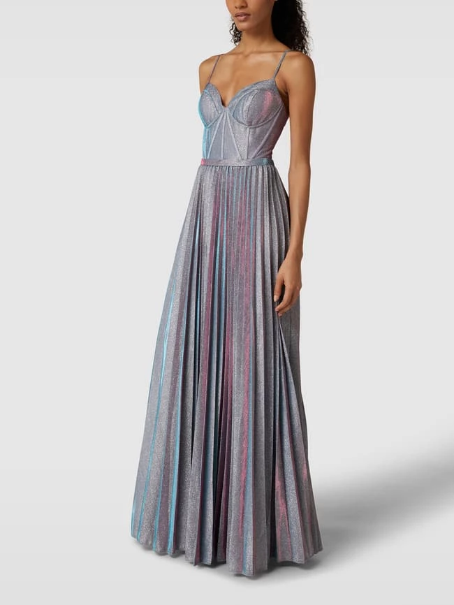 Laona Abendkleid Mit Plisseefalten - Silber 1 Laona Abendkleid Mit Plisseefalten - Silber