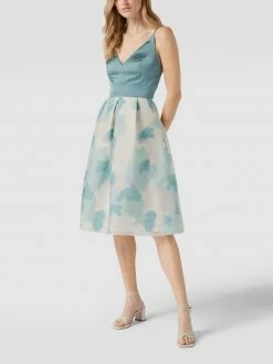 Swing Cocktailkleid Mit Schimmerndem Muster - Bleu