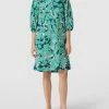 Christian Berg Woman Knielanges Hemdblusenkleid Mit Floralem Allover-Muster - Smaragdgrün