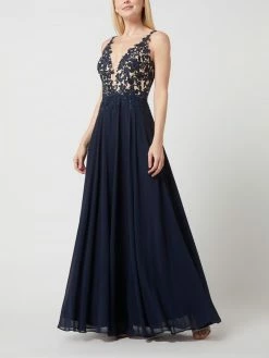 Luxuar Abendkleid Aus Spitze Und Chiffon - Dunkelblau
