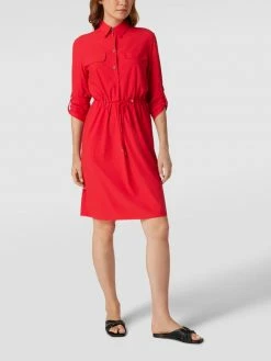 Marc Cain Hemdblusenkleid Mit Seitlichen Eingrifftaschen - Rot