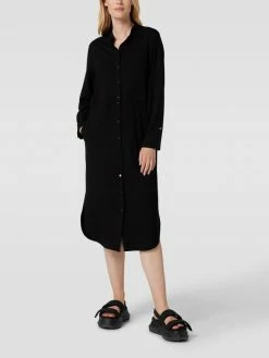 Marc Cain Hemdblusenkleid Mit Stehkragen - Schwarz