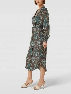 MOS MOSH Blusenkleid Mit Allover-Muster Modell 'Aldo Amarlia Dress' - Dunkelgrau