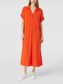 Jake*s Collection Hemdblusenkleid In Midilänge Mit Eingrifftaschen - Rot