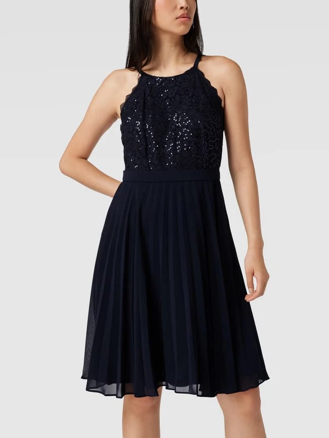 Jake*s Cocktail Cocktailkleid Mit Plisseefalten - Marineblau Meliert 4 Jake*s Cocktail Cocktailkleid Mit Plisseefalten - Marineblau Meliert – Bild 4