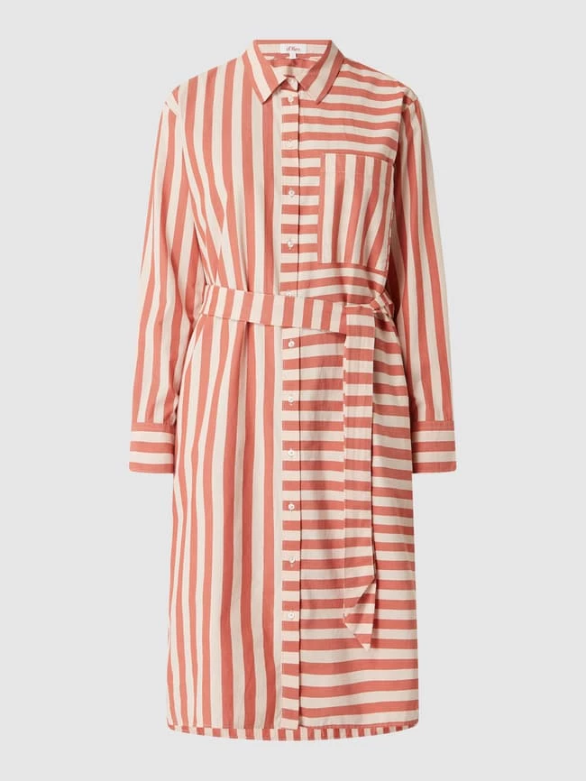 S.Oliver RED LABEL Hemdblusenkleid Aus Baumwolle - Rot 2 S.Oliver RED LABEL Hemdblusenkleid Aus Baumwolle - Rot – Bild 2