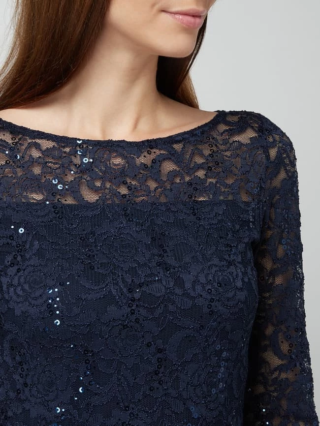 Swing Cocktailkleid Aus Häkelspitze Modell 'STAMM' - Marineblau 3 Swing Cocktailkleid Aus Häkelspitze Modell 'STAMM' - Marineblau – Bild 3