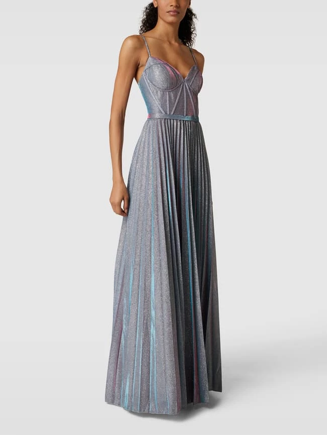 Laona Abendkleid Mit Plisseefalten - Silber 4 Laona Abendkleid Mit Plisseefalten - Silber – Bild 4