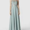Luxuar Abendkleid Mit Floralen Stickereien - Mint