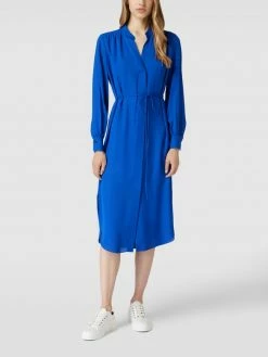 BOSS Hemdblusenkleid In Midilänge Mit Taillenband Modell 'DIBANORA' - Royalblau