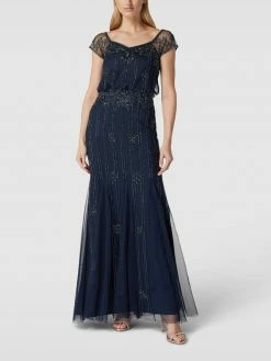 LACE & BEADS Abendkleid Mit Zierperlenbesatz - Marineblau