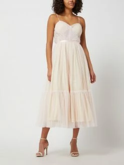 Luxuar Abendkleid Aus Mesh - Rosé