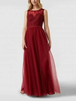 Mascara Abendkleid Mit Ziersteinbesatz - Bordeaux Rot