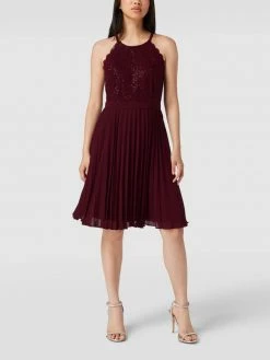 Jake*s Cocktail Cocktailkleid Mit Plisseefalten - Kirschrot Meliert