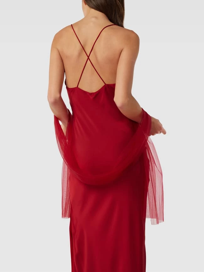 Unique Abendkleid Mit Wasserfall-Ausschnitt - Rot 3 Unique Abendkleid Mit Wasserfall-Ausschnitt - Rot – Bild 3