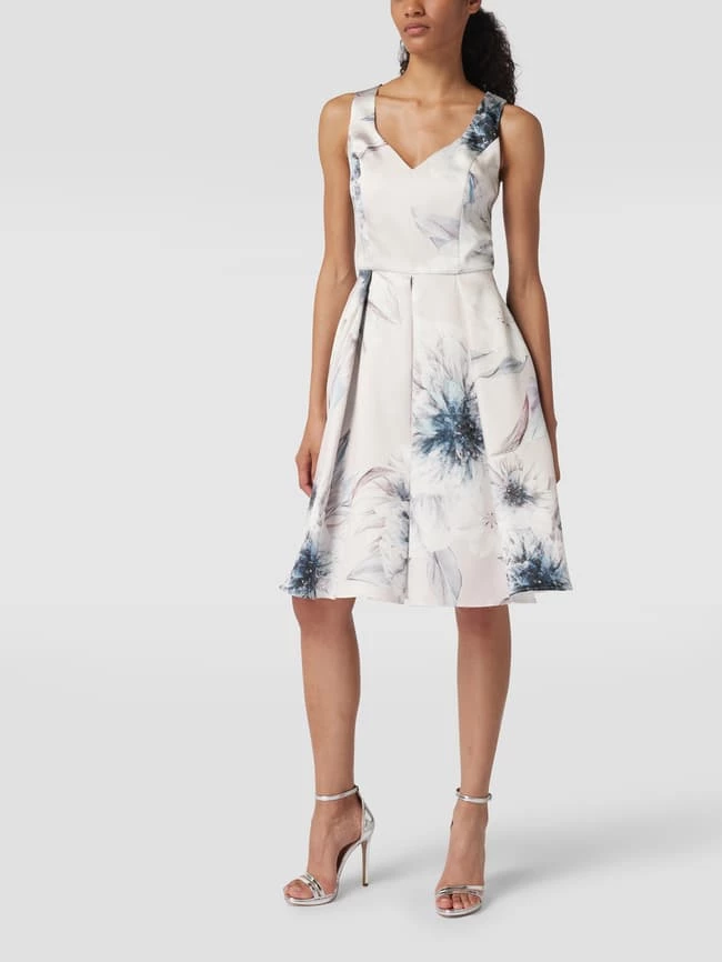 Swing Cocktailkleid Mit Floralem Muster - Rosé 1 Swing Cocktailkleid Mit Floralem Muster - Rosé