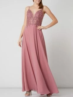 Luxuar Abendkleid Mit Zierborten Und Pailletten - Altrosa