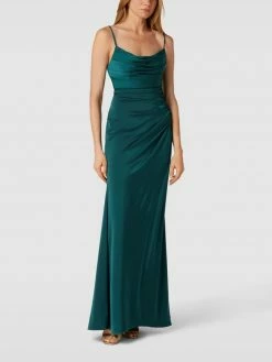 Luxuar Abendkleid In Wickel-Optik - Petrol