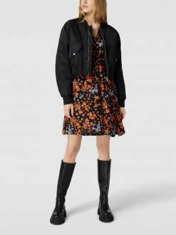 ICHI Blusenkleid Mit Allover-Muster Modell 'Leonardie' - Schwarz