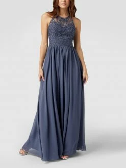 Laona Abendkleid Mit Floralen Stickereien - Rauchblau