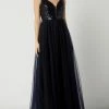 V.M. Abendkleid Aus Tüll Mit Pailletten - Marineblau