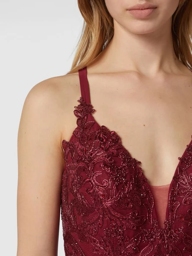 Luxuar Abendkleid Mit Strasssteinen - Bordeaux Rot 3 Luxuar Abendkleid Mit Strasssteinen - Bordeaux Rot – Bild 3