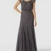 LACE & BEADS Abendkleid Mit Zierperlenbesatz - Mittelgrau
