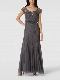 LACE & BEADS Abendkleid Mit Zierperlenbesatz - Mittelgrau