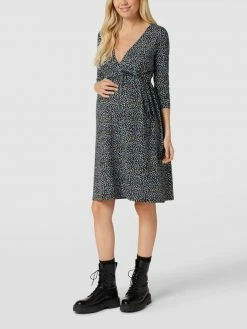 Mamalicious Blusenkleid Mit Allover-Muster Modell 'TESS' - Schwarz