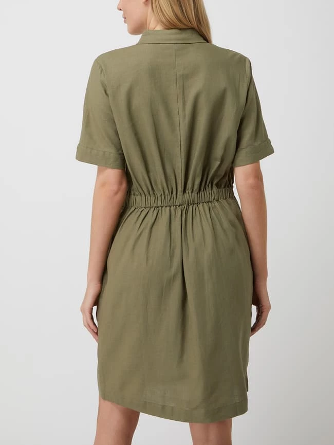 Redraft Blusenkleid Aus Leinen-Viskose-Mix - Khaki 5 Redraft Blusenkleid Aus Leinen-Viskose-Mix - Khaki – Bild 5