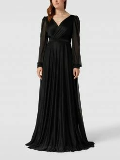 TROYDEN COLLECTION Abendkleid In Wickel-Optik - Schwarz