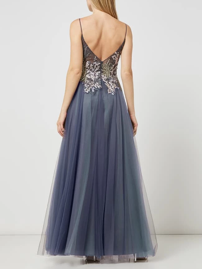 Mascara Abendkleid Aus Spitze Und Mesh - Anthrazit 4 Mascara Abendkleid Aus Spitze Und Mesh - Anthrazit – Bild 4