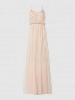 Jake*s Cocktail Abendkleid Aus Mesh Mit Zierperlen - Metallic Rosa Meliert
