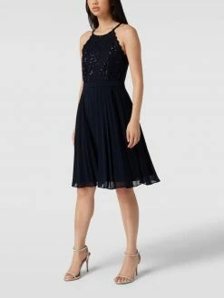 Jake*s Cocktail Cocktailkleid Mit Plisseefalten - Marineblau Meliert