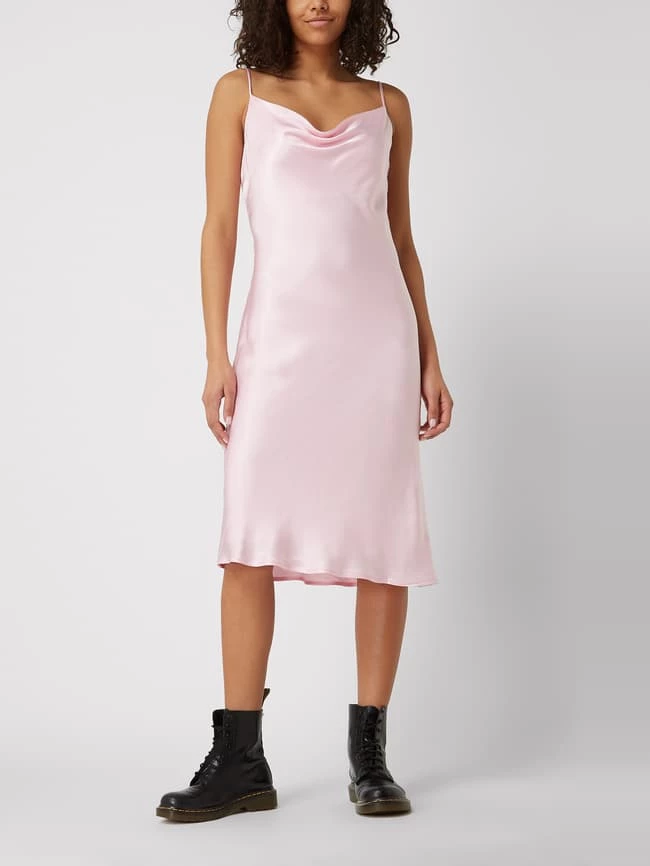 Bardot Kleid Aus Viskose - Hellrosa 1 Bardot Kleid Aus Viskose - Hellrosa