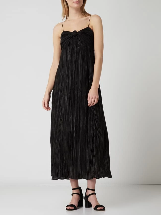 Bardot Kleid Mit Plisseefalten - Blau 1 Bardot Kleid Mit Plisseefalten - Blau