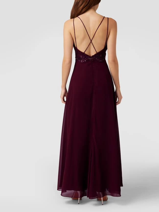 Laona Abendkleid Mit Floralen Stickereien - Bordeaux Rot 5 Laona Abendkleid Mit Floralen Stickereien - Bordeaux Rot – Bild 5