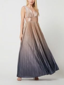 Luxuar Abendkleid Mit Plisseefalten - Metallic Rosa