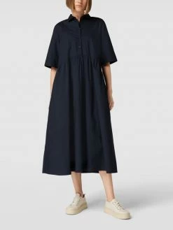 Jake*s Collection Hemdbusenkleid Mit Kurzer Knopfleiste - Dunkelblau